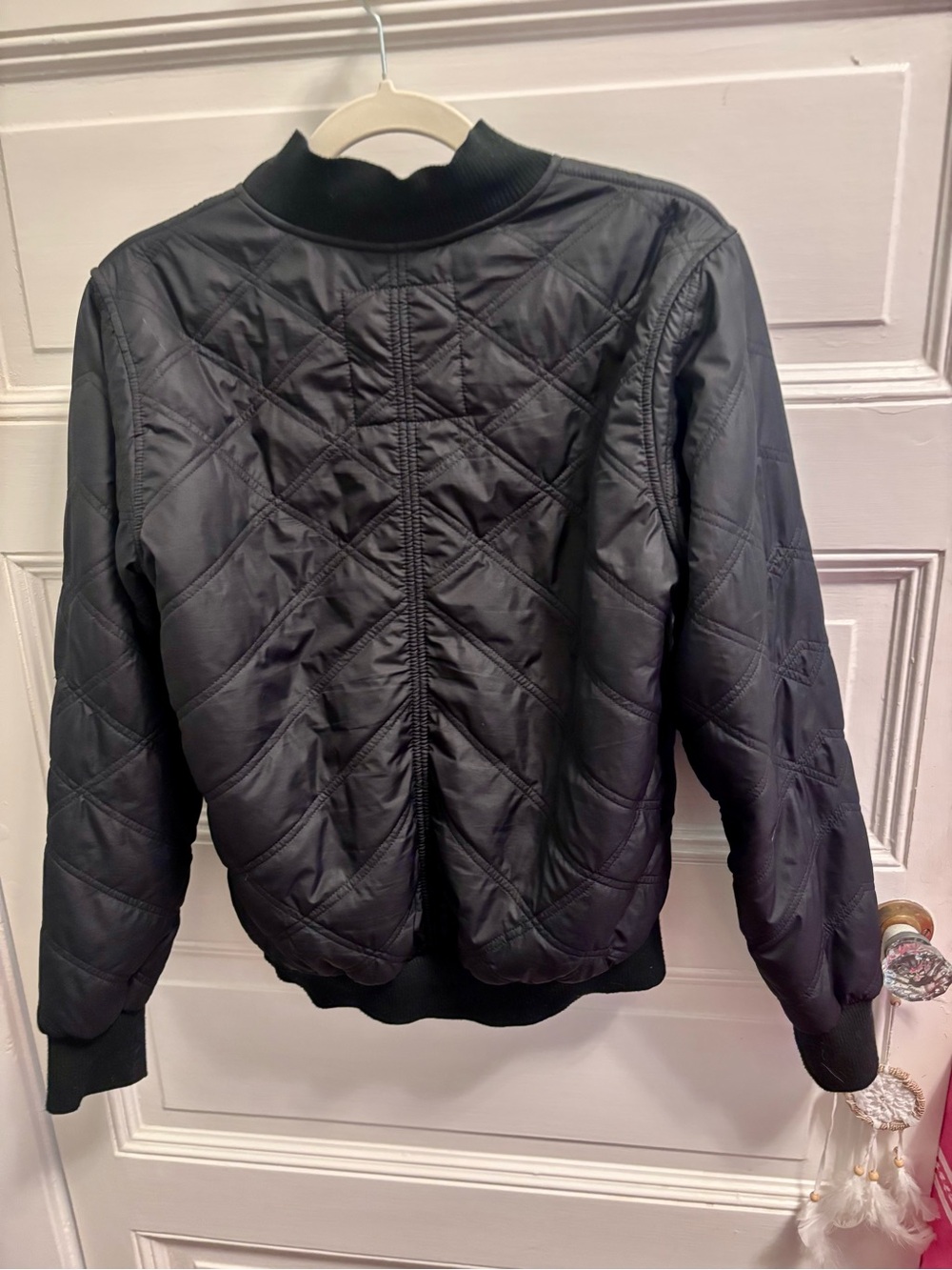 Prana Black Quilted Bomber Jacket - Picture 2 of 4